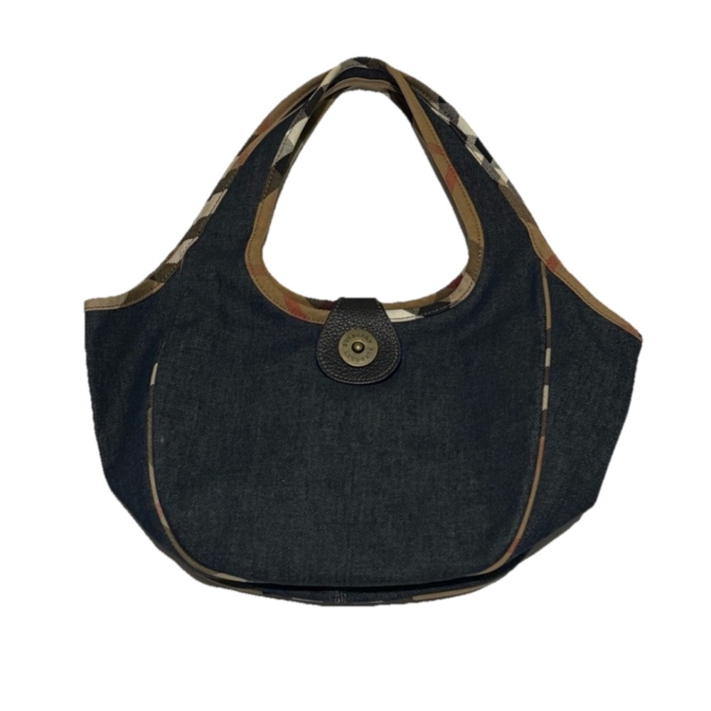 Burberry Check Denim Hobo
